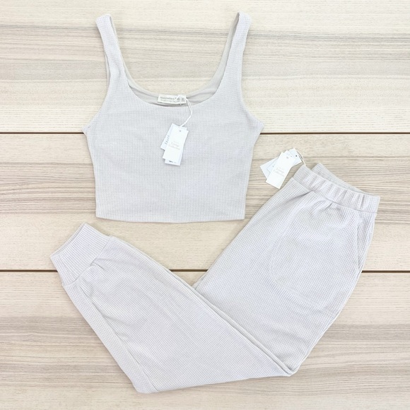 Abercrombie & Fitch Pants - Abercrombie & Fitch SET | Lounge Waffle Tank + Lounge Waffle Jogger | Size M